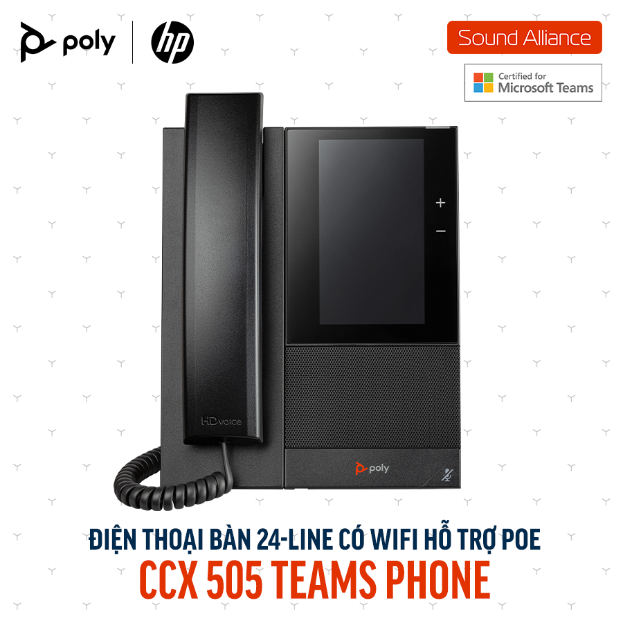  Điện thoại bàn Poly CCX 505 Microsoft Teams Phone (82Z79AA) 