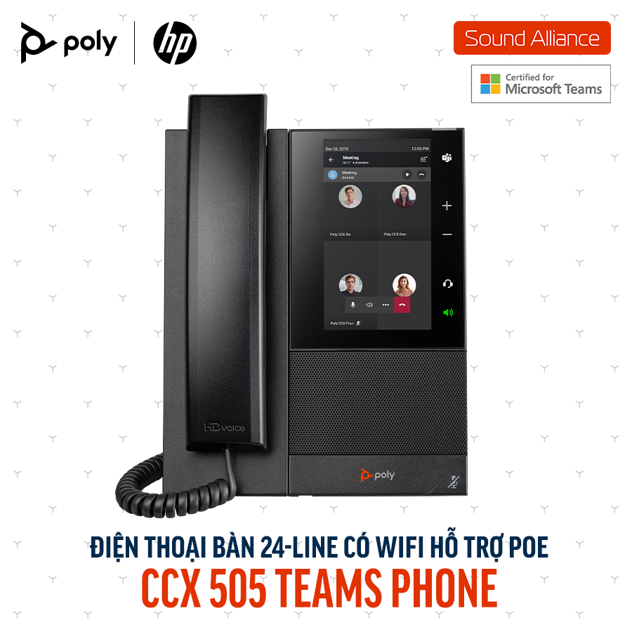  Điện thoại bàn Poly CCX 505 Microsoft Teams Phone (82Z79AA) 