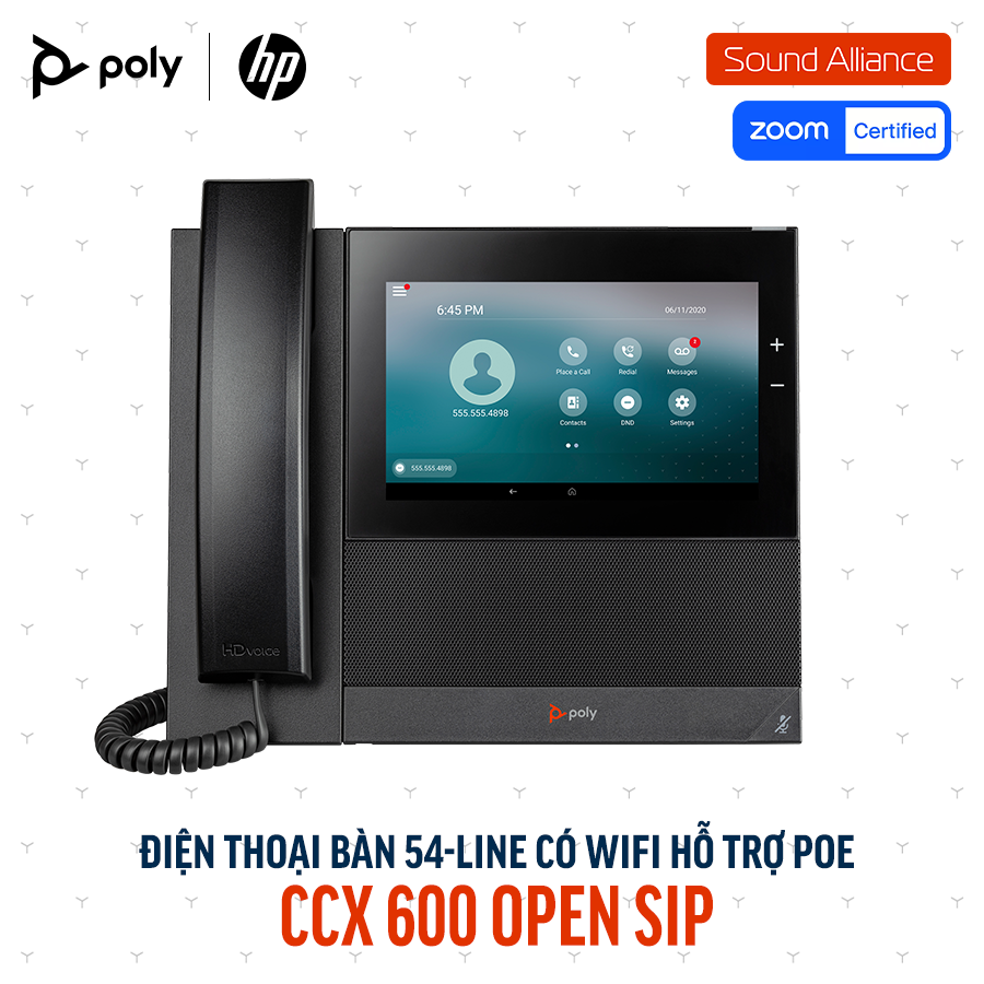  Điện thoại bàn Poly CCX 600 Open SIP Phone (82Z85AA) 