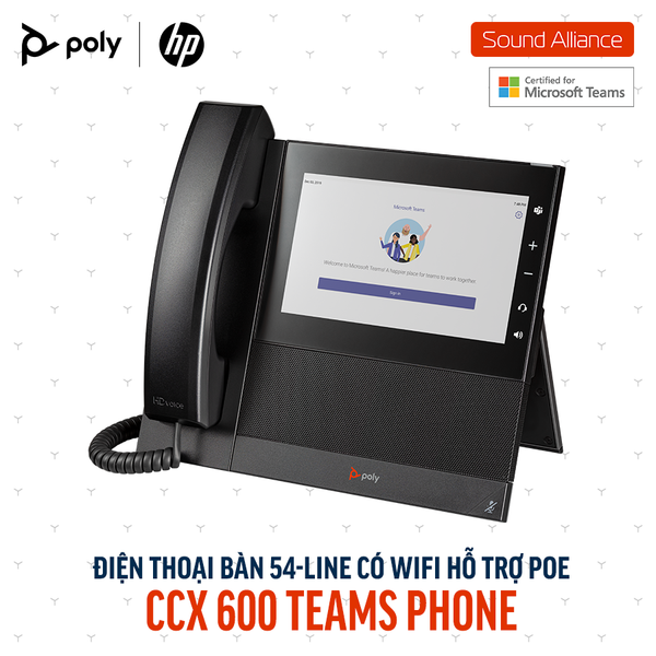  Điện thoại bàn Poly CCX 600 Microsoft Teams Phone (82Z84AA) 
