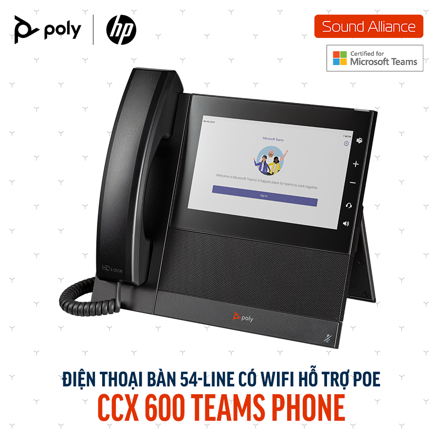 Điện thoại bàn Poly CCX 600 Microsoft Teams Phone (82Z84AA) 