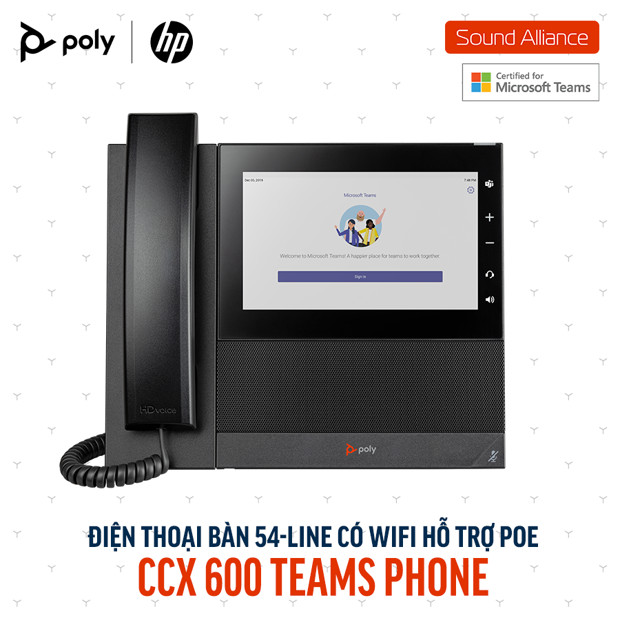  Điện thoại bàn Poly CCX 600 Microsoft Teams Phone (82Z84AA) 