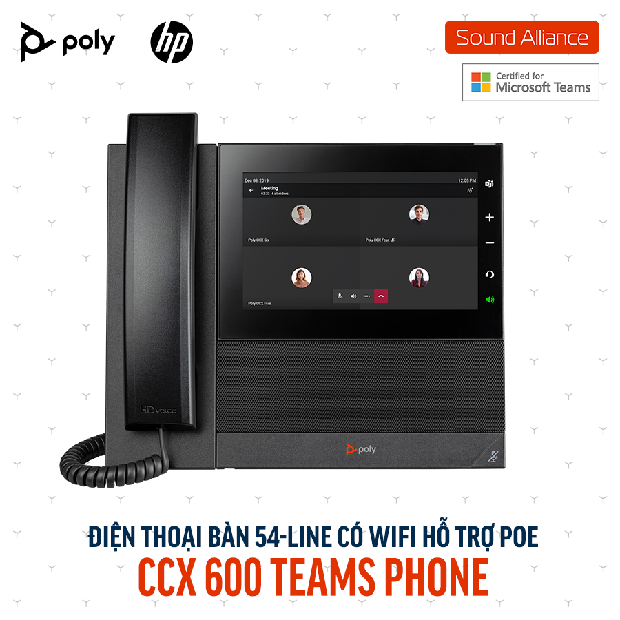 Điện thoại bàn Poly CCX 600 Microsoft Teams Phone (82Z84AA) 