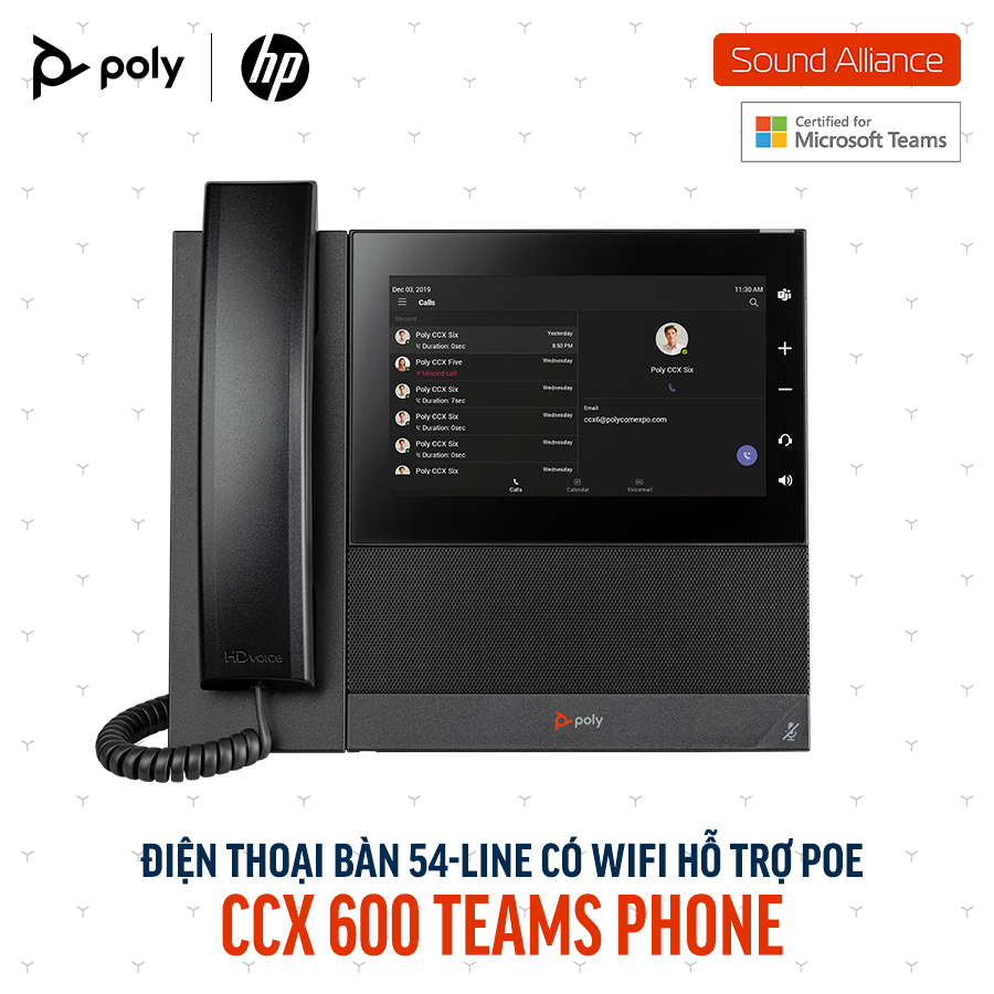  Điện thoại bàn Poly CCX 600 Microsoft Teams Phone (82Z84AA) 