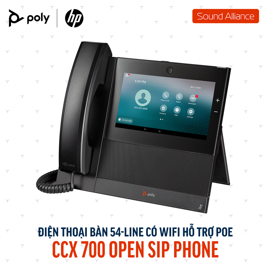  Điện thoại bàn Poly CCX 700 Open SIP Phone (84C18AA#ABA) 