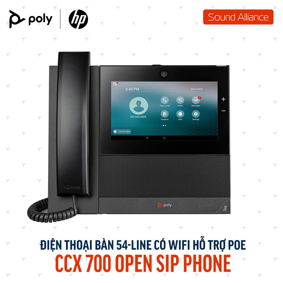  Điện thoại bàn Poly CCX 700 Open SIP Phone (82Z83AA) 