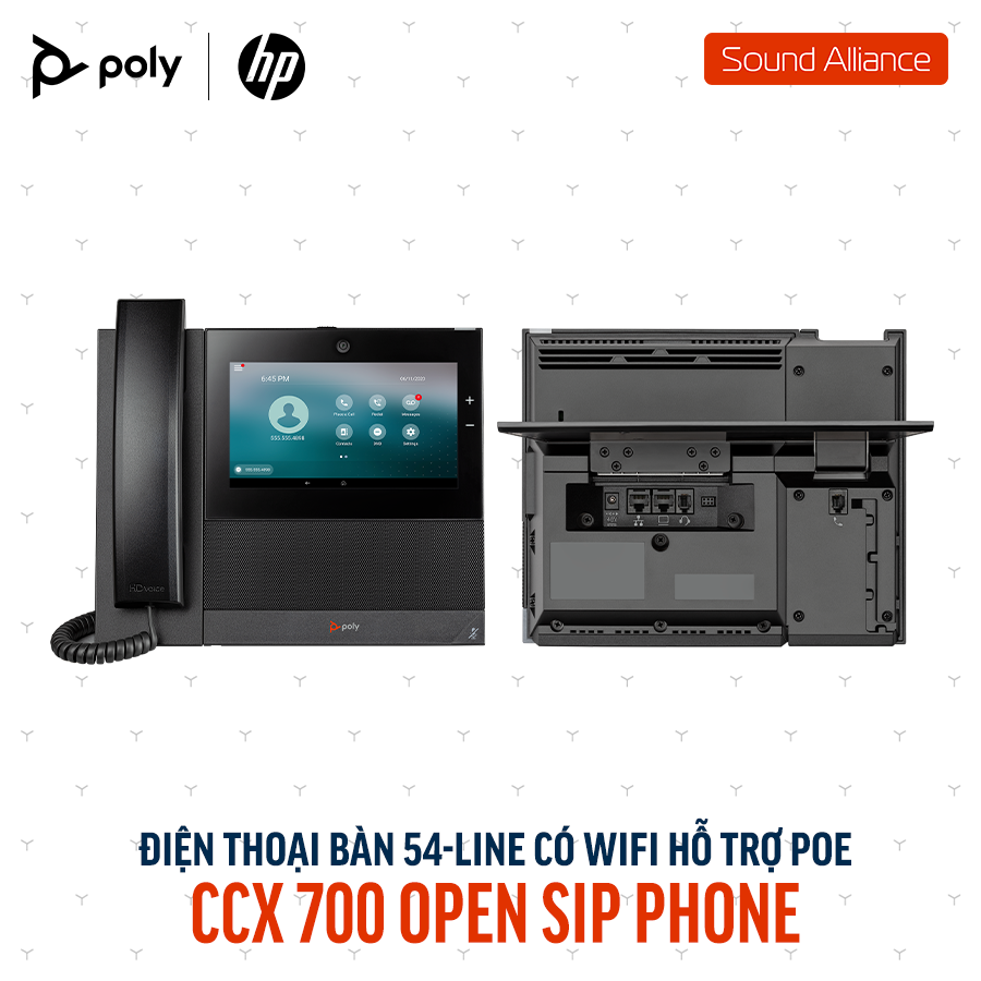  Điện thoại bàn Poly CCX 700 Open SIP Phone (84C18AA#ABA) 