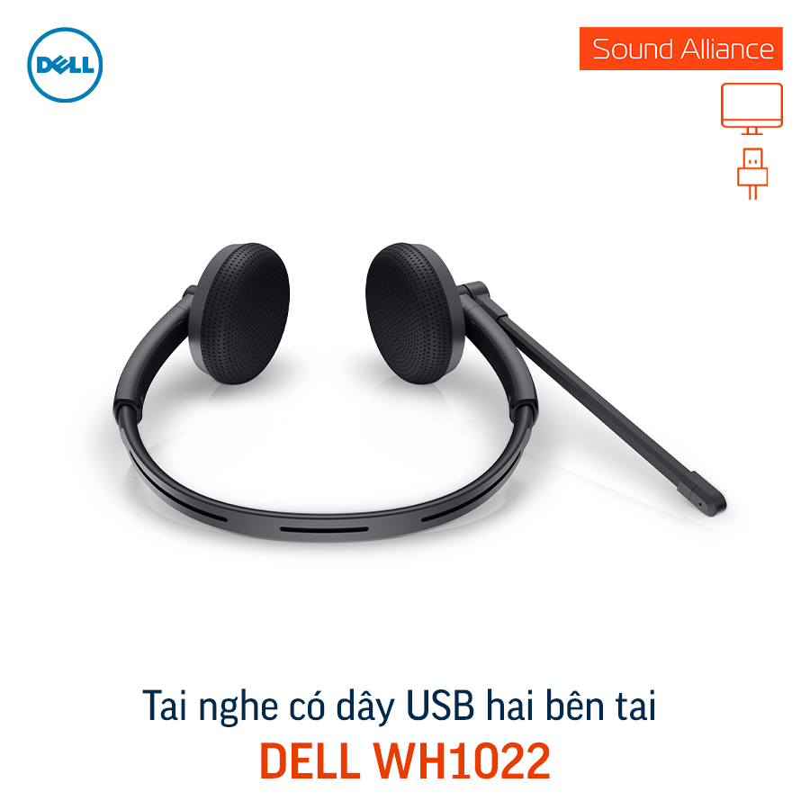  Tai nghe có dây USB hai bên tai Dell WH1022 