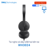  Tai nghe có dây USB hai bên tai Dell WH3024 USB-C 
