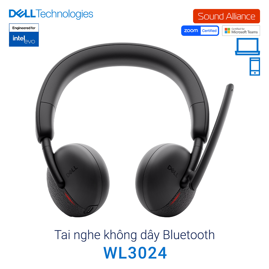  Tai nghe không dây Bluetooth hai bên tai Dell WL3024 