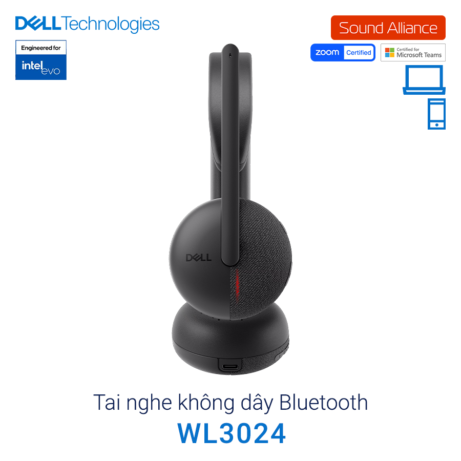  Tai nghe không dây Bluetooth hai bên tai Dell WL3024 