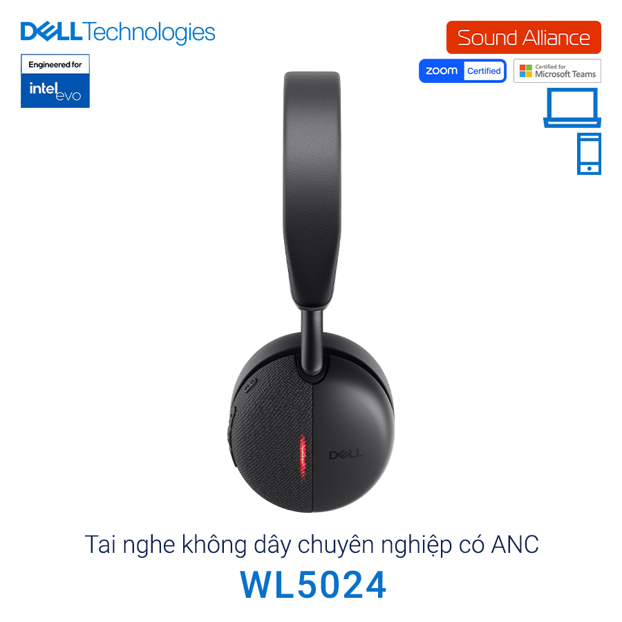  Tai nghe không dây Bluetooth ANC chuyên nghiệp Dell WL5024 