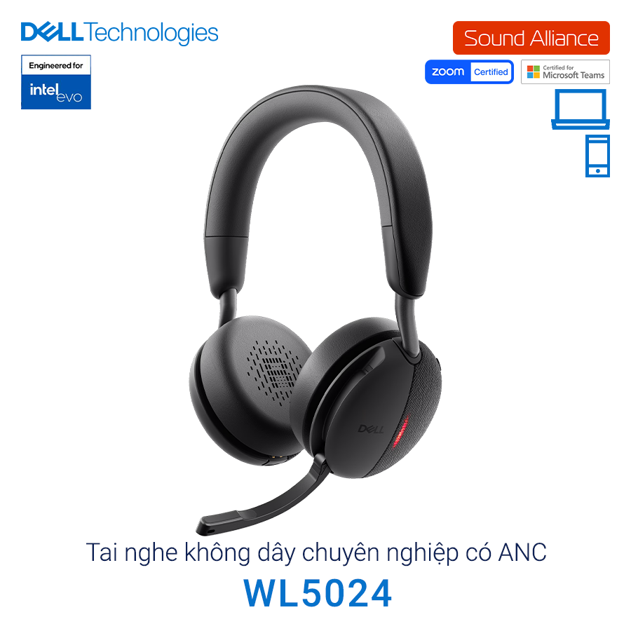  Tai nghe không dây Bluetooth ANC chuyên nghiệp Dell WL5024 