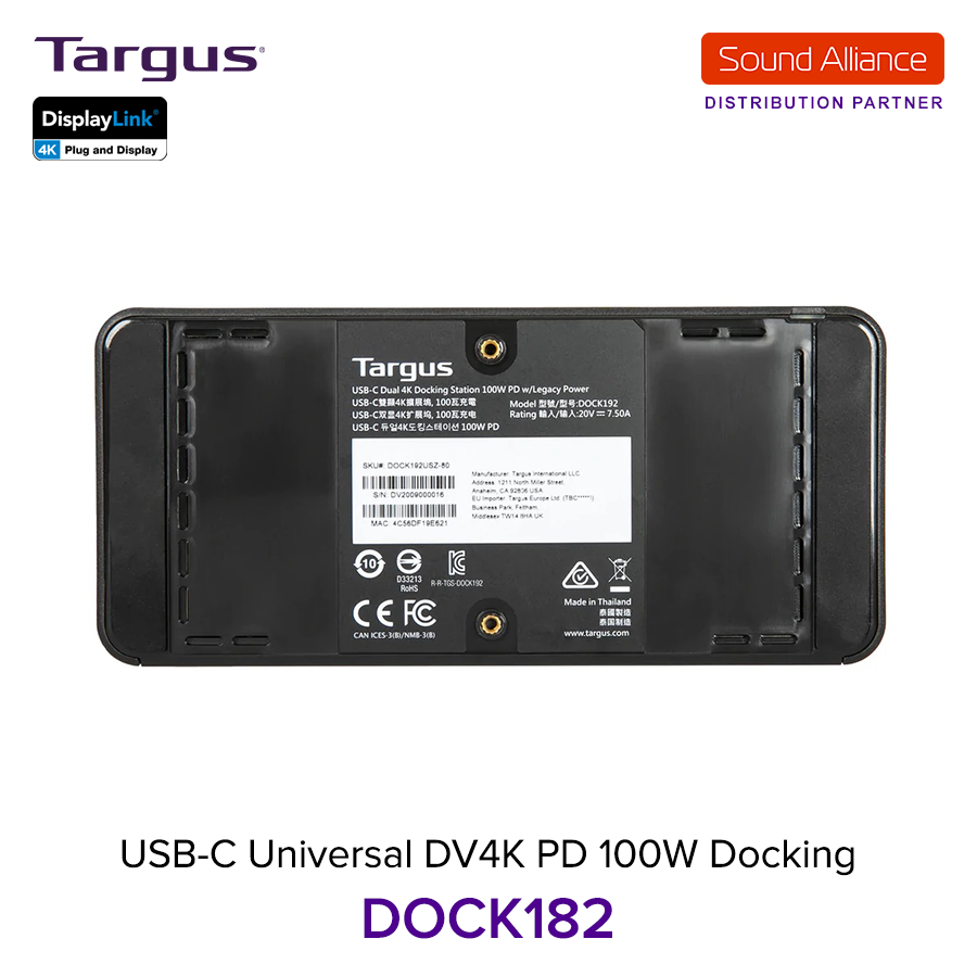  Bộ chuyển đổi USB-C™ Universal DV4K Docking Station Targus DOCK182 