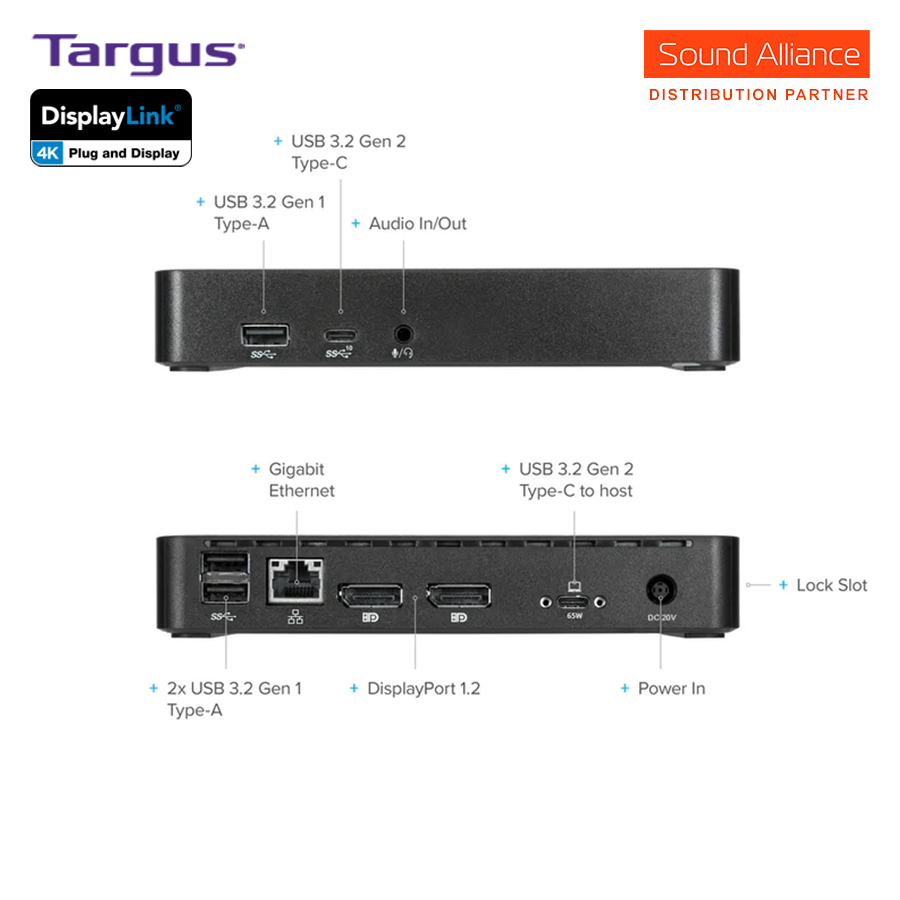  Bộ chuyển đổi USB-C™ Universal DV4K Docking Station Targus DOCK315 