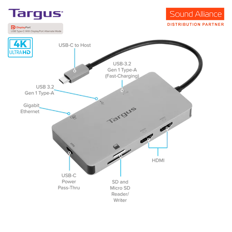  Bộ chuyển đổi USB-C™ 4K dual HDMI Docking Station Targus DOCK423 