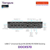  Bộ chuyển đổi USB-C™ Universal Quad 4K Docking Station Targus DOCK570 