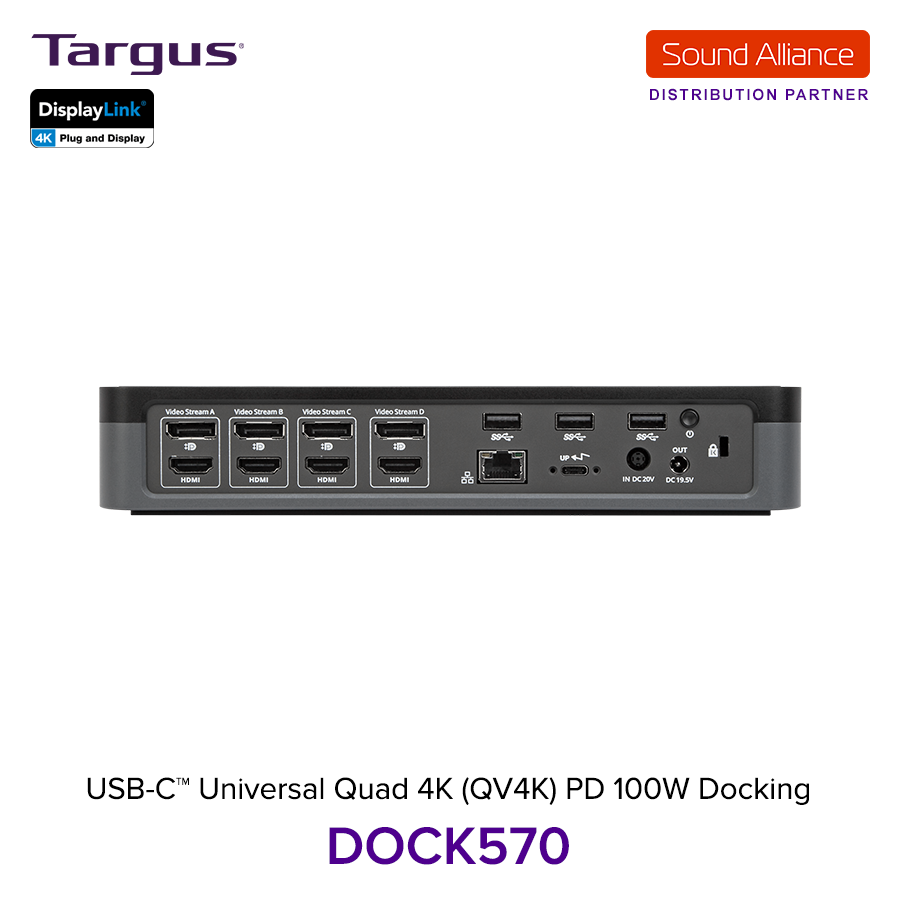  Bộ chuyển đổi USB-C™ Universal Quad 4K Docking Station Targus DOCK570 