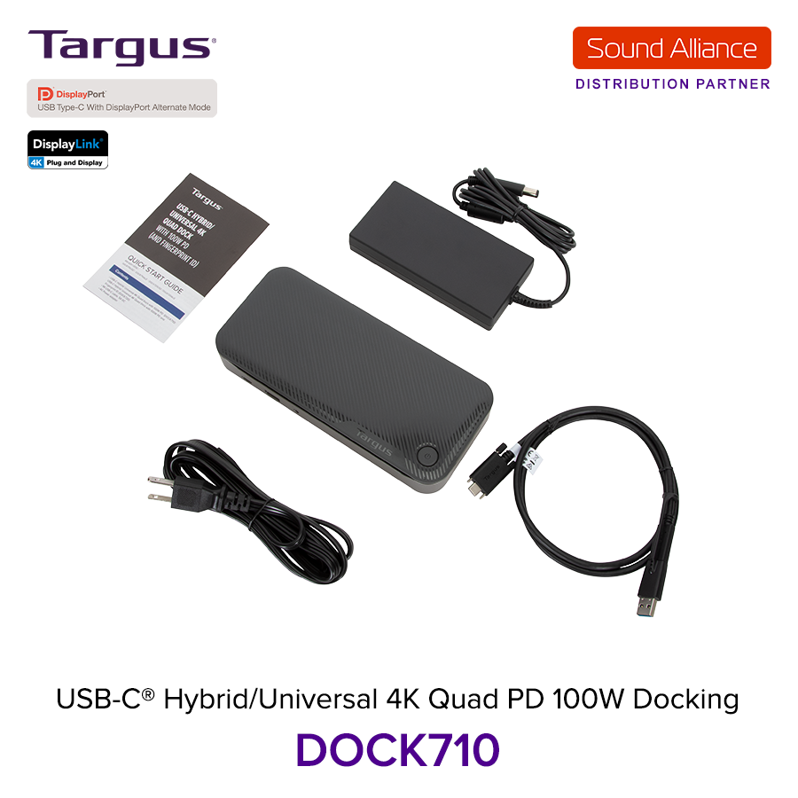  Bộ chuyển đổi USB-C™ Hybrid/Universal 4K Quad Docking Station Targus DOCK710 
