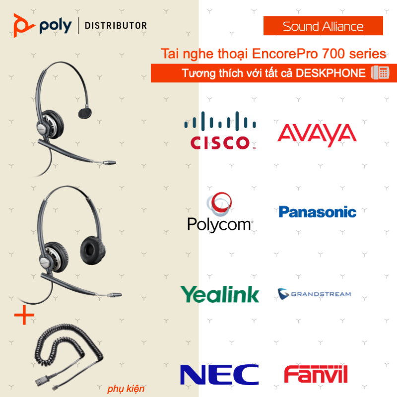  Tai nghe tổng đài có dây một bên tai Poly EncorePro 710 (8R708AA#AC3) 