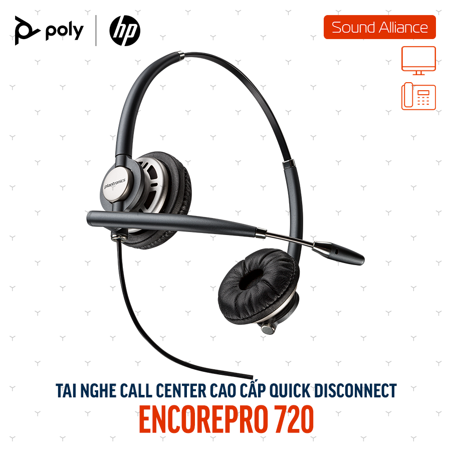  Tai nghe tổng đài có dây hai bên tai Poly EncorePro 720 (8R707AA#AC3) 