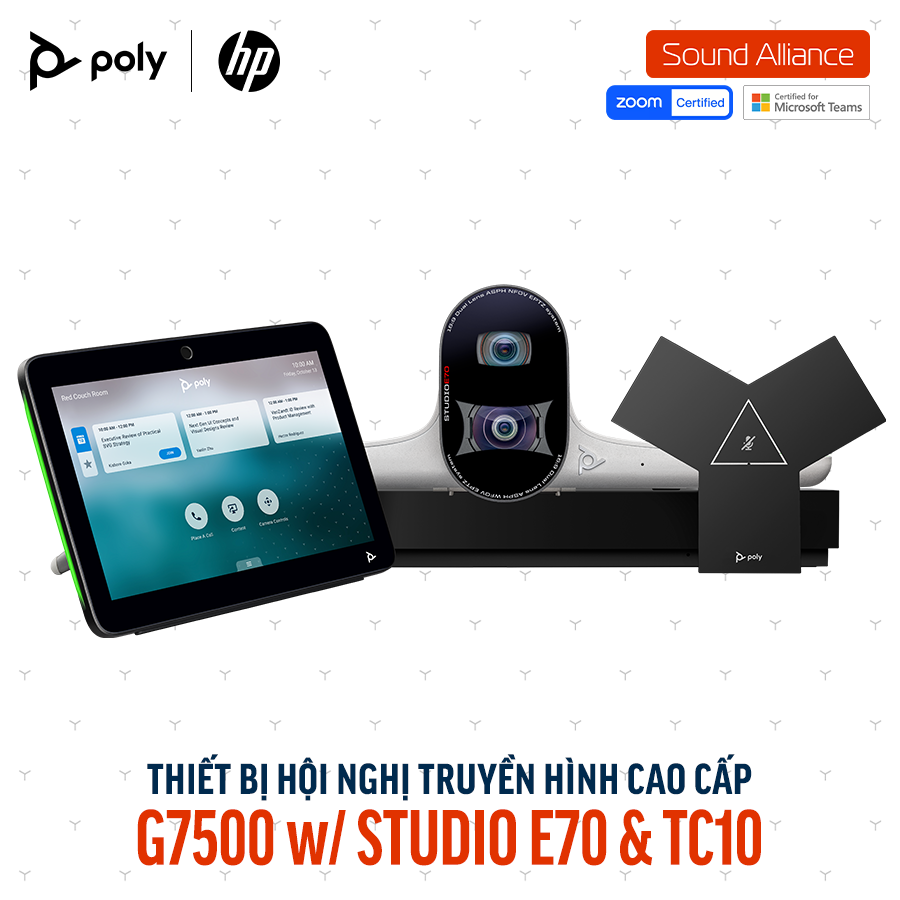  Thiết bị họp trực tuyến Poly G7500 và Studio E70 và TC10 (92U66AA#AB2) 
