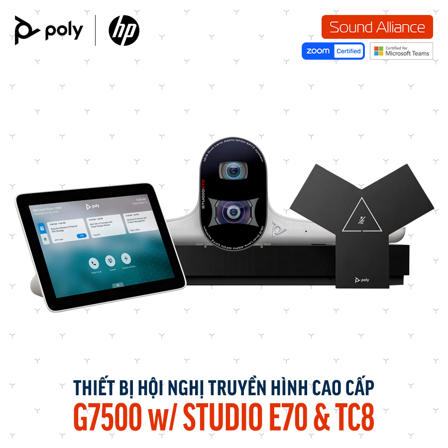  Thiết bị họp trực tuyến Poly G7500 và Studio E70 và TC8 (83Z53AA#ABB) 