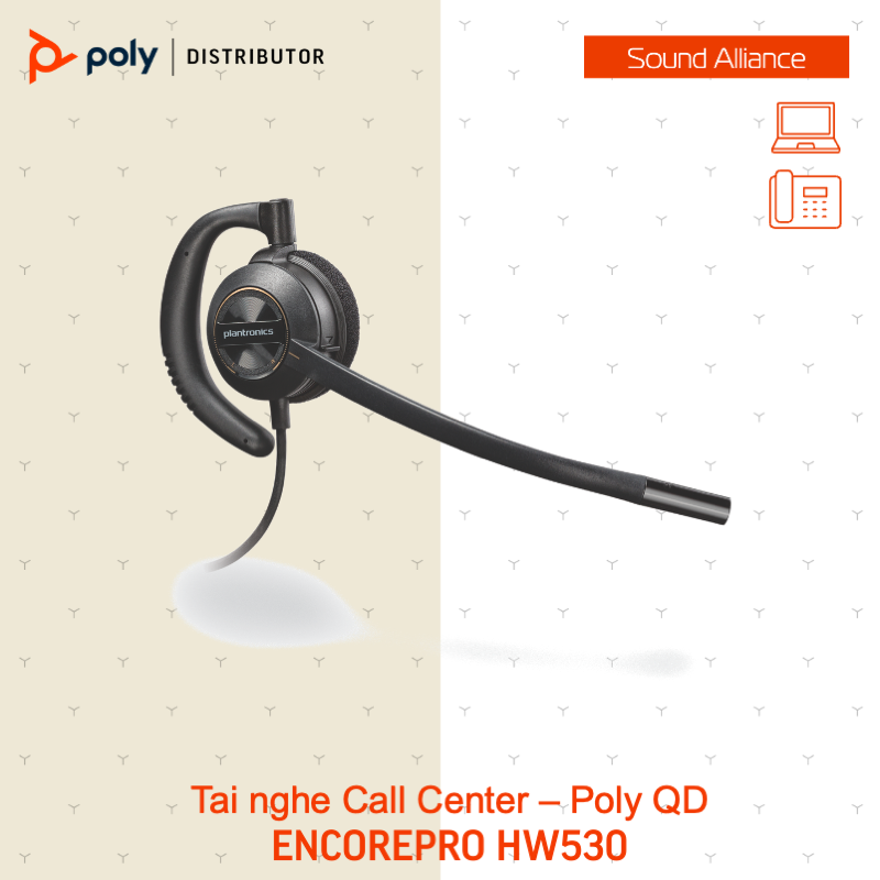 Tai nghe Call Center Poly EncorePro HW530 Sound Alliance