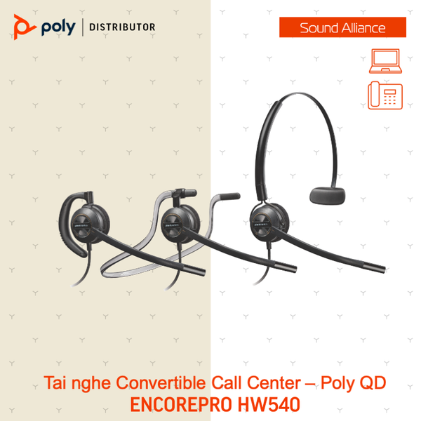  Tai nghe Call Center Poly EncorePro HW540 Series 