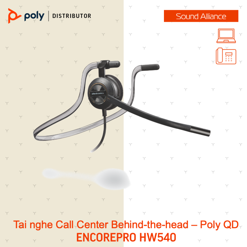  Tai nghe tổng đài có dây USB một bên tai Poly EncorePro 545 (783R4AA) 
