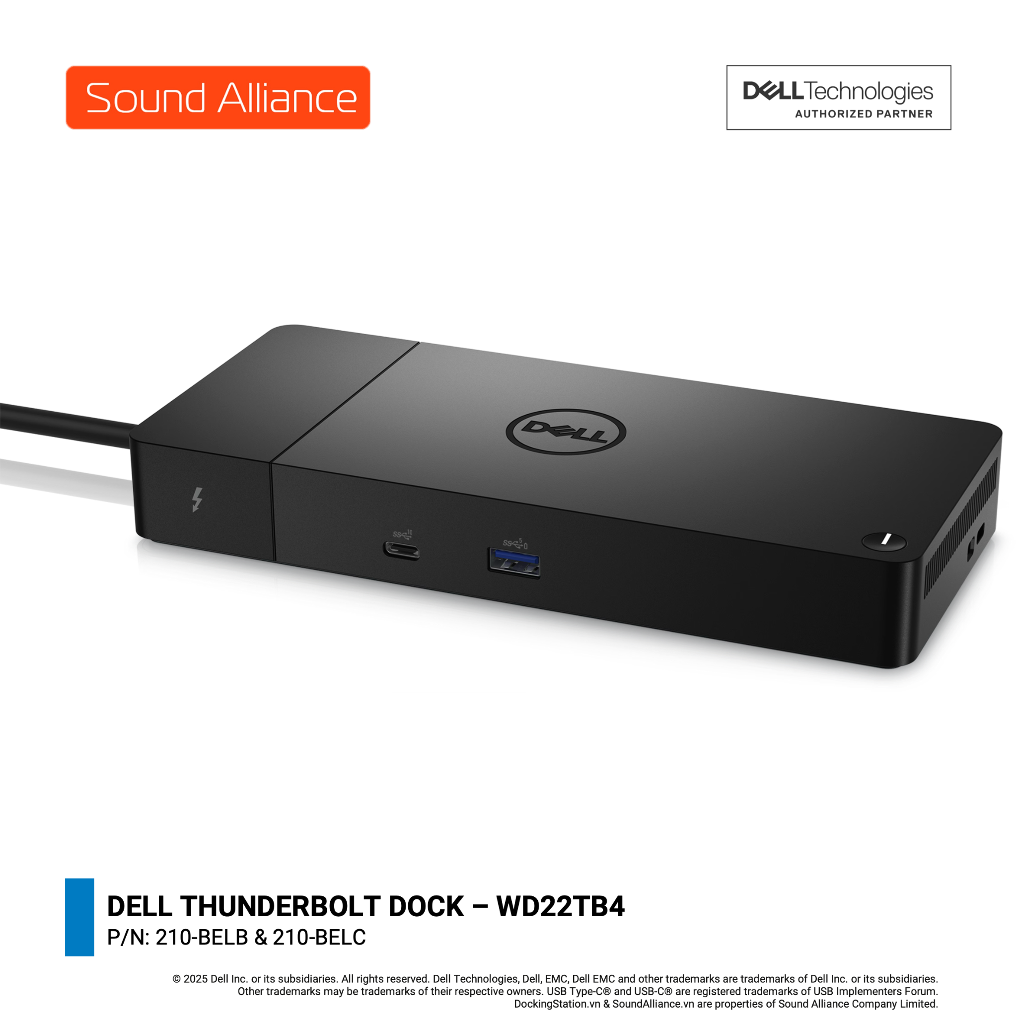  Bộ Chuyển Đổi Kết Nối Mở Rộng (Thunderbolt 4 Docking Station) - Dell Thunderbolt Dock – WD22TB4 