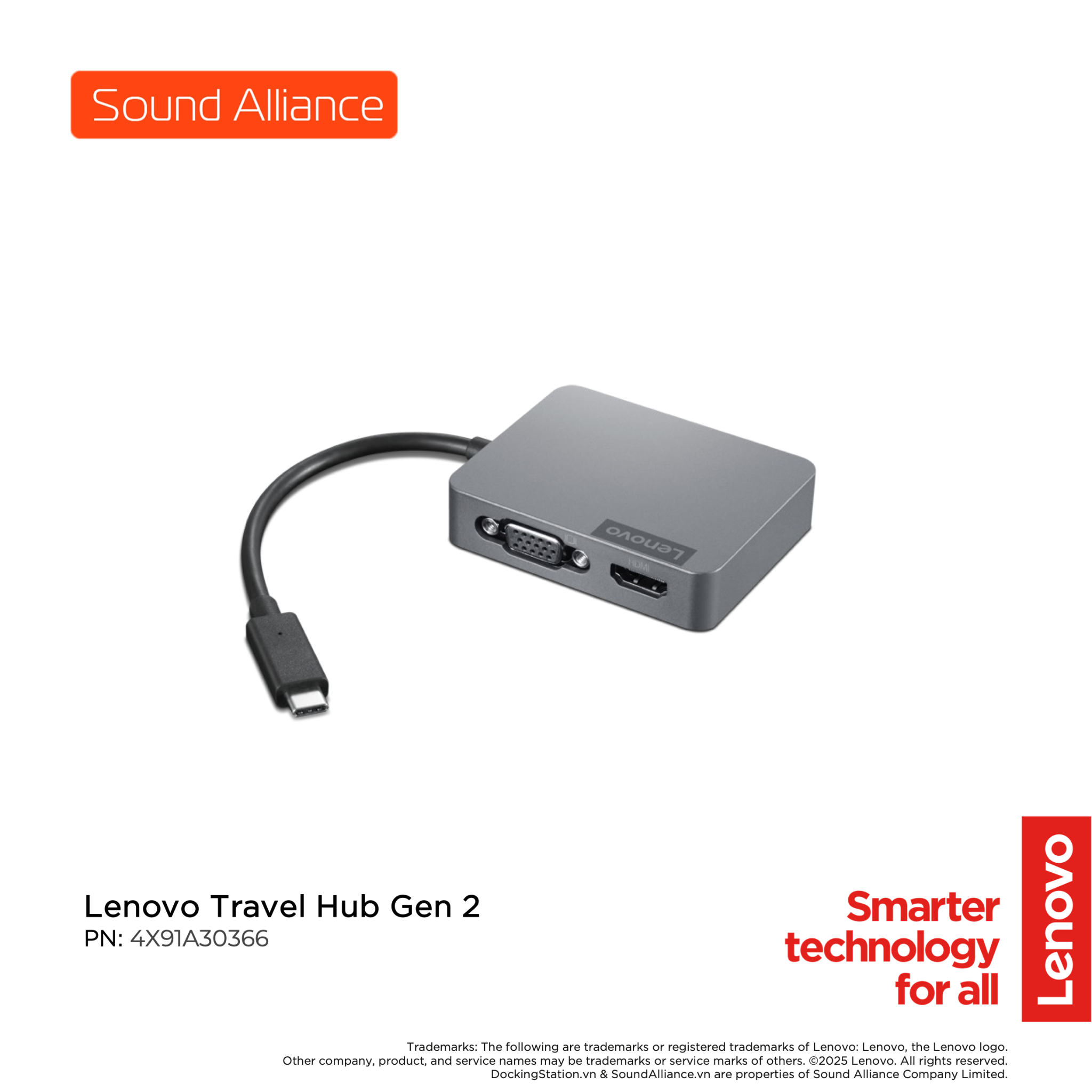  Lenovo Travel Hub Gen 2 (4X91A30366) 