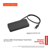  Lenovo USB-C Dual Display Travel Dock (40B90100EU) 