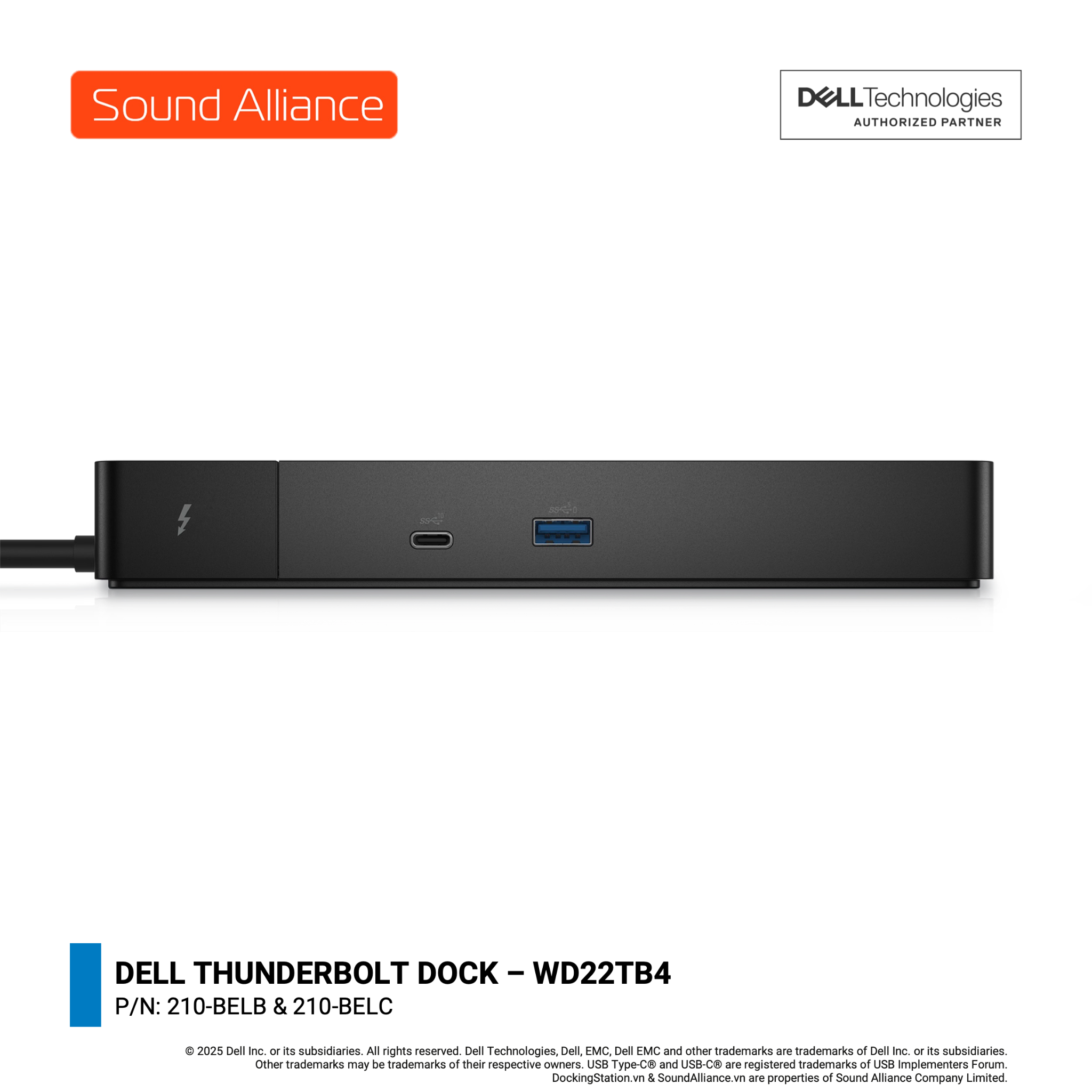  Bộ Chuyển Đổi Kết Nối Mở Rộng (Thunderbolt 4 Docking Station) - Dell Thunderbolt Dock – WD22TB4 