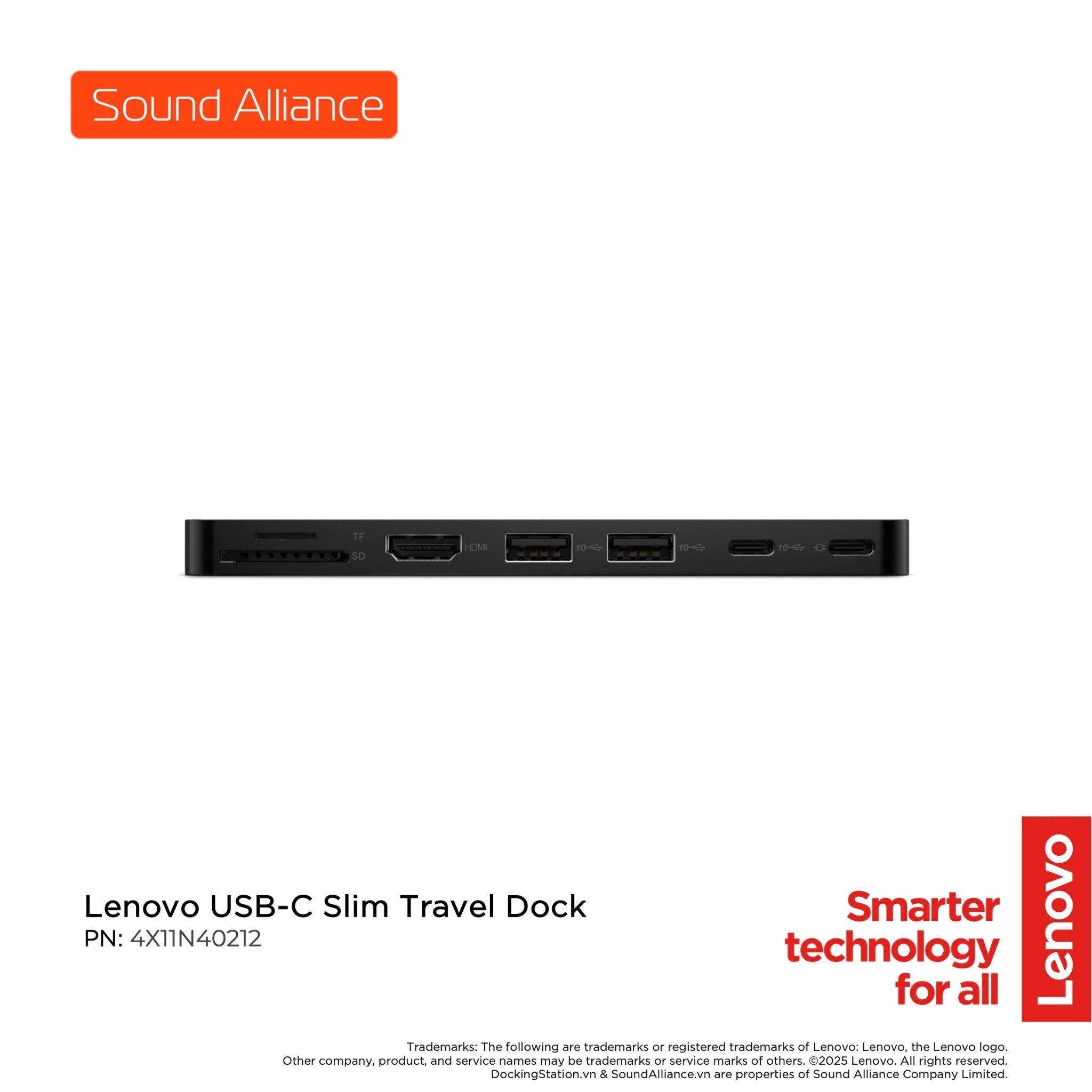  Lenovo USB-C Slim Travel Dock (4X11N40212) 