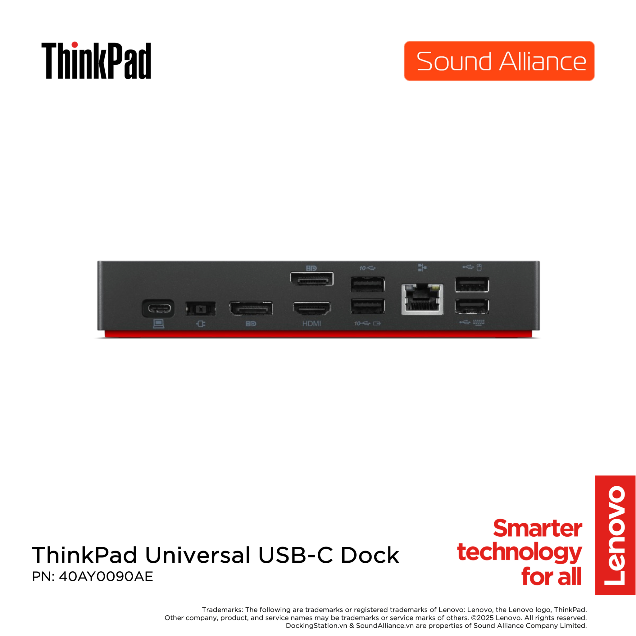  Lenovo ThinkPad Universal USB-C Dock (40AY0090AE) 