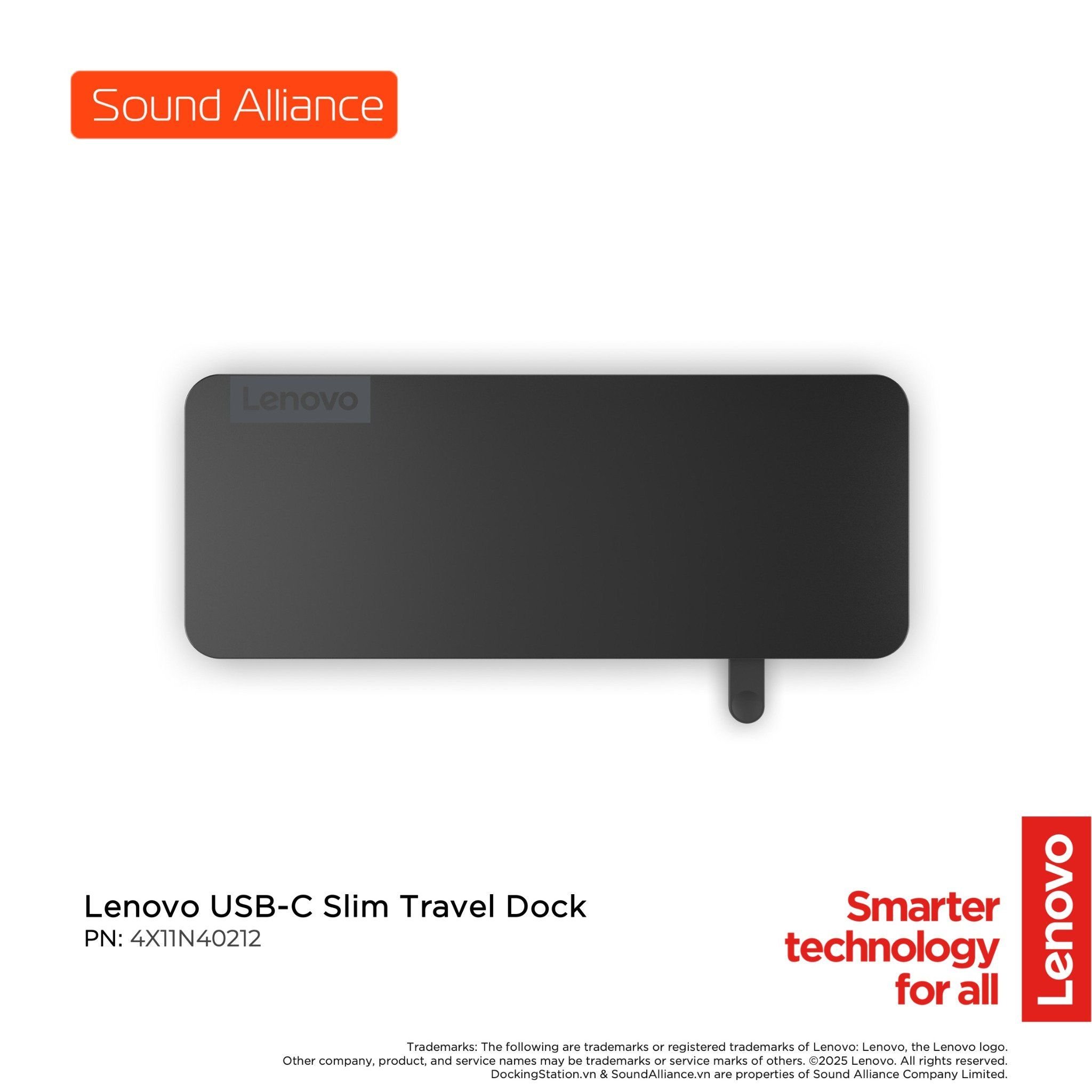  Lenovo USB-C Slim Travel Dock (4X11N40212) 