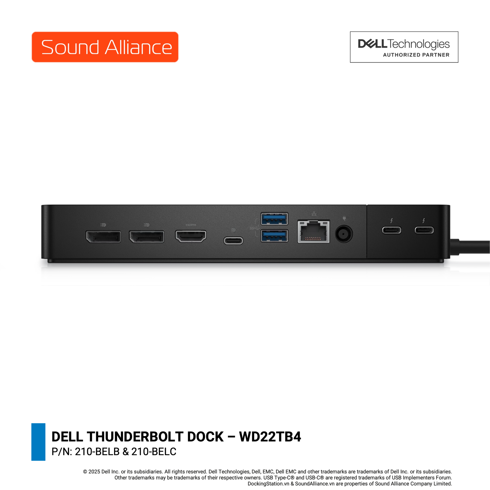  Bộ Chuyển Đổi Kết Nối Mở Rộng (Thunderbolt 4 Docking Station) - Dell Thunderbolt Dock – WD22TB4 