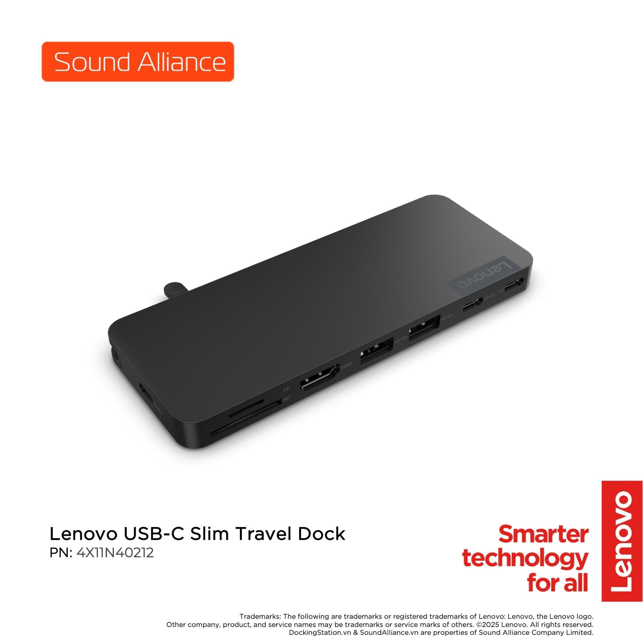  Lenovo USB-C Slim Travel Dock (4X11N40212) 