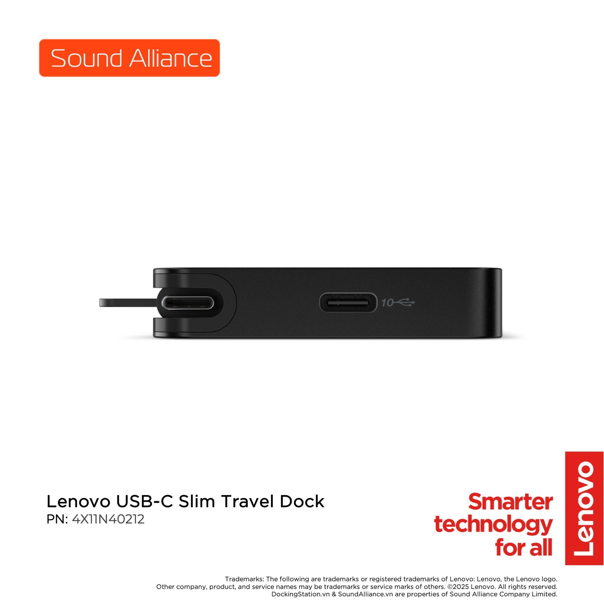  Lenovo USB-C Slim Travel Dock (4X11N40212) 
