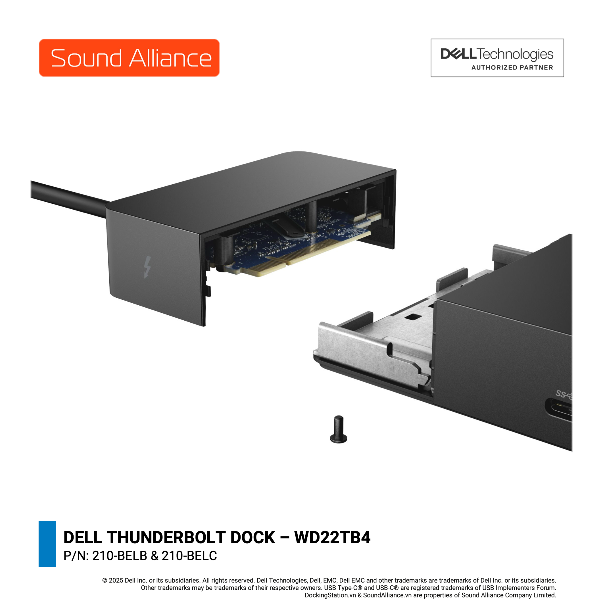  Bộ Chuyển Đổi Kết Nối Mở Rộng (Thunderbolt 4 Docking Station) - Dell Thunderbolt Dock – WD22TB4 