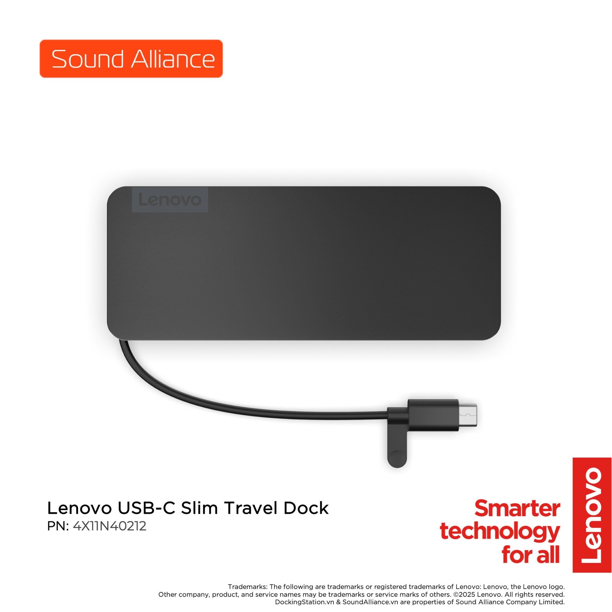  Lenovo USB-C Slim Travel Dock (4X11N40212) 