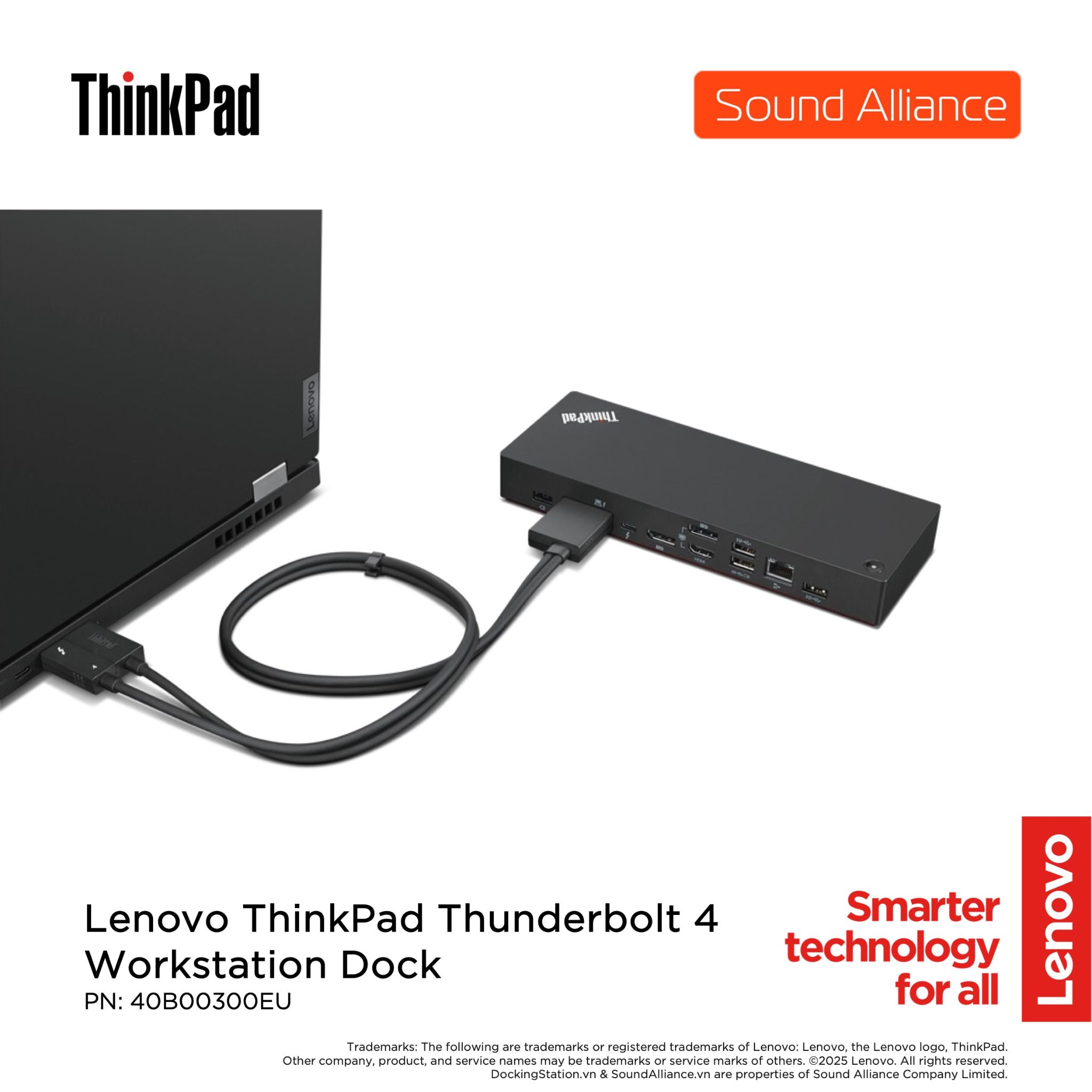  Lenovo ThinkPad Thunderbolt 4 Workstation Dock (40B00300EU) 