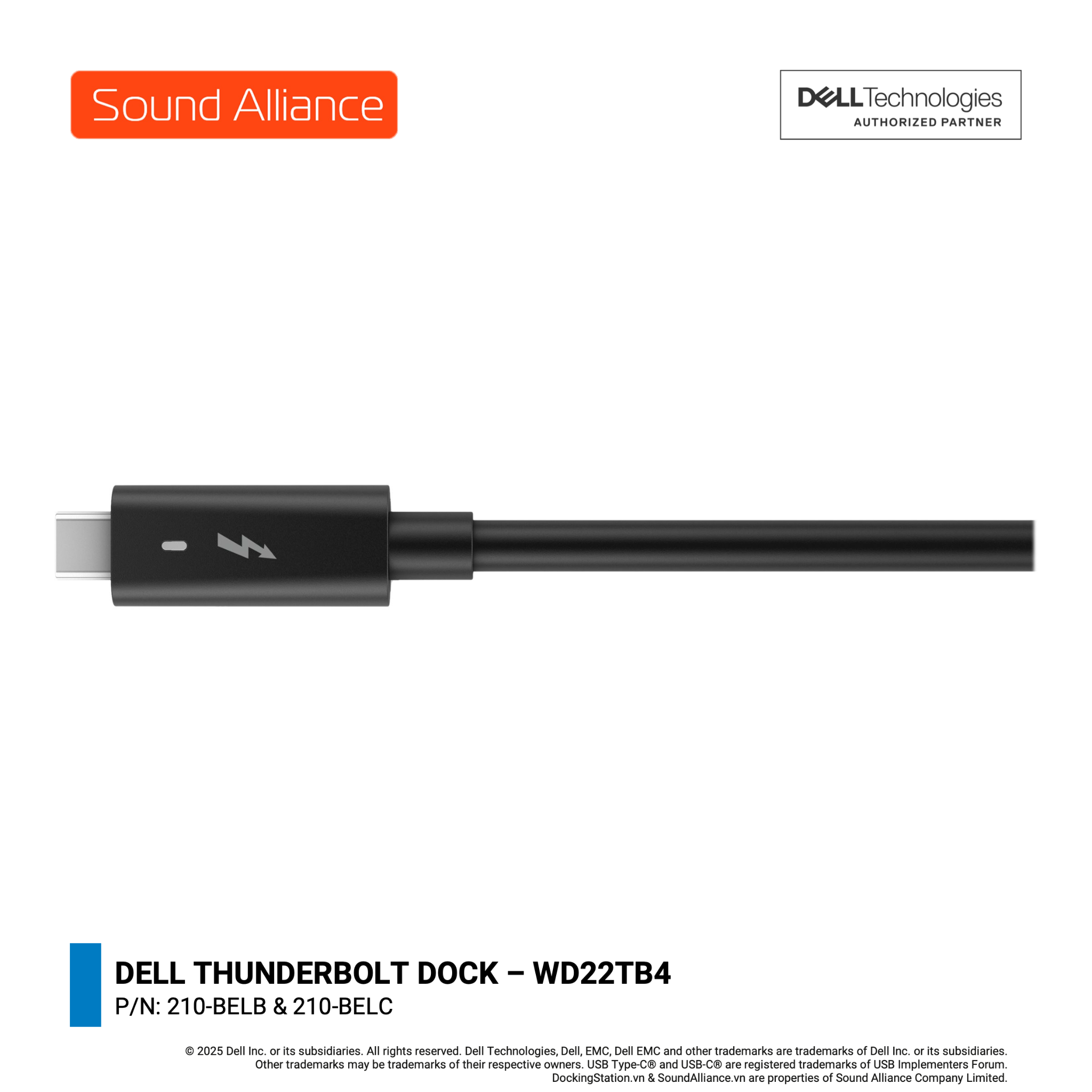  Bộ Chuyển Đổi Kết Nối Mở Rộng (Thunderbolt 4 Docking Station) - Dell Thunderbolt Dock – WD22TB4 