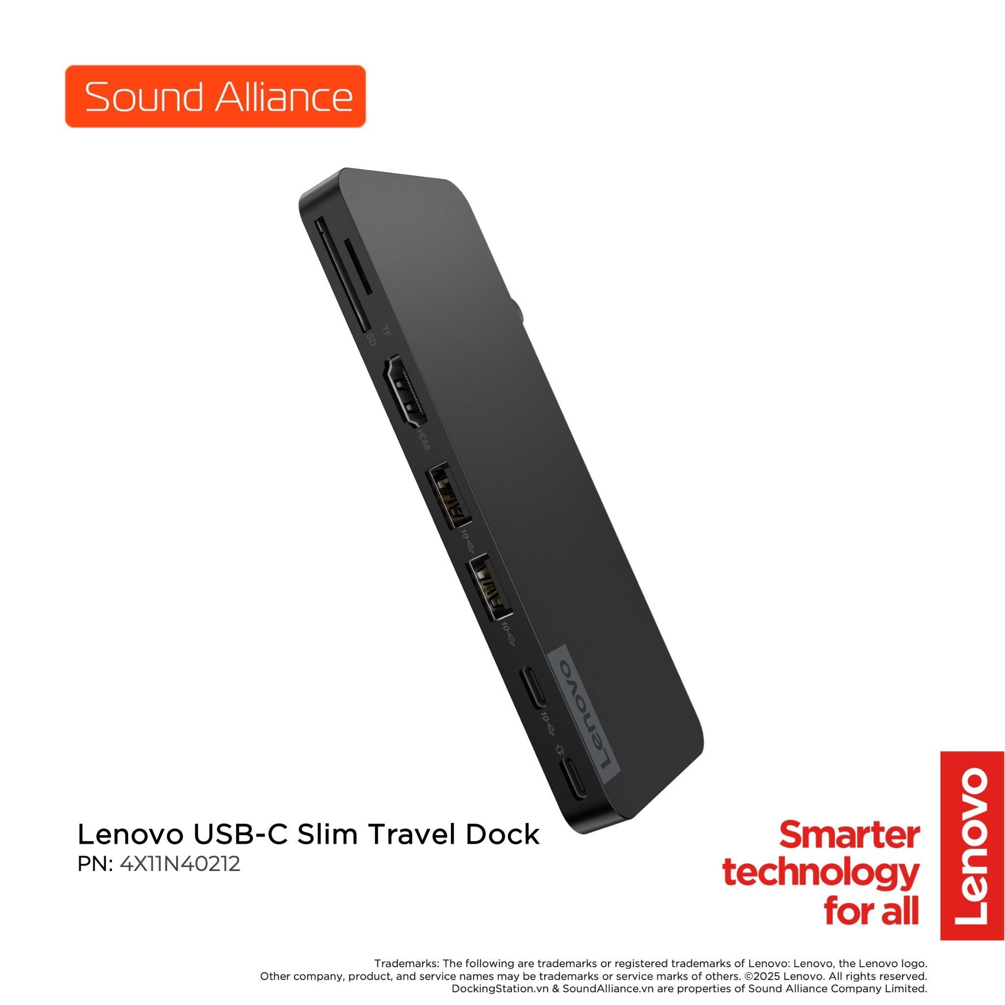  Lenovo USB-C Slim Travel Dock (4X11N40212) 