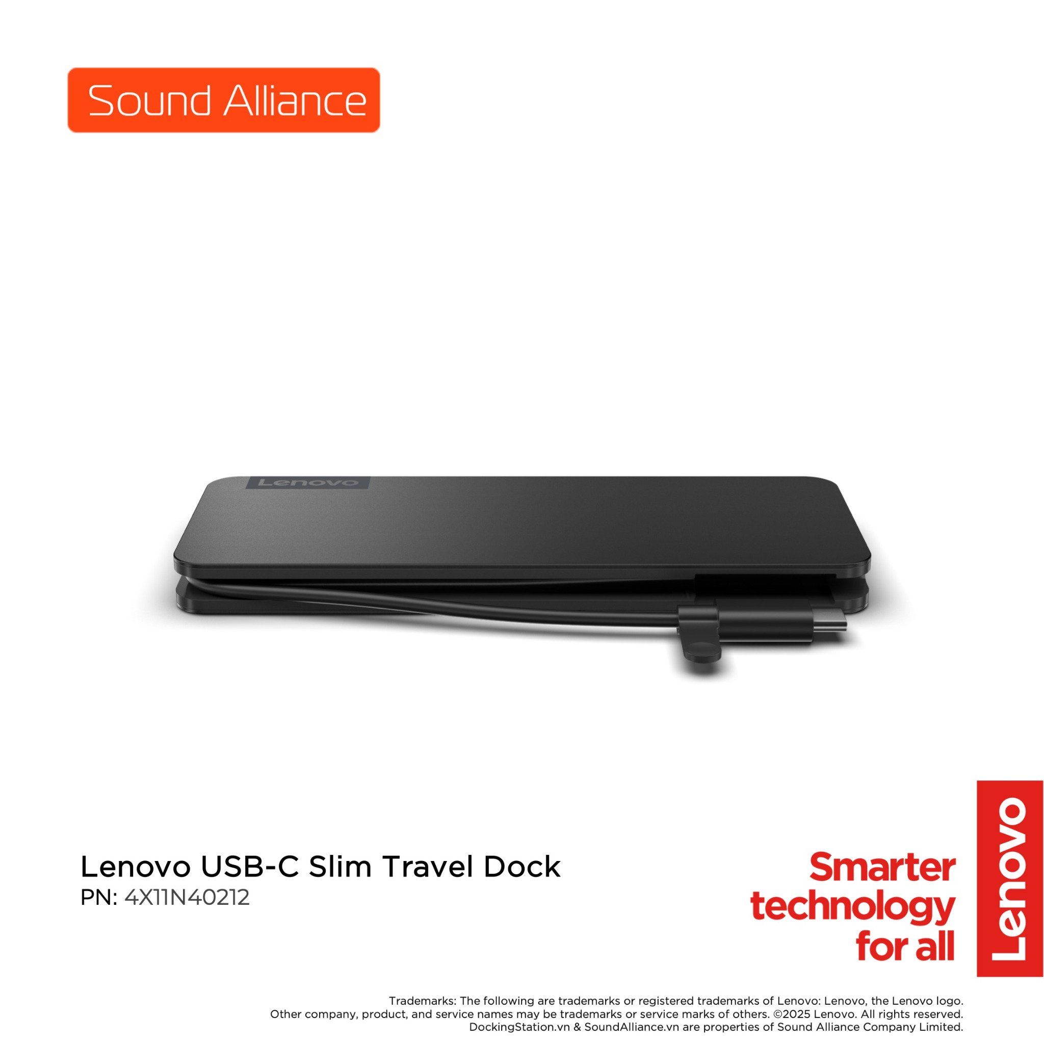  Lenovo USB-C Slim Travel Dock (4X11N40212) 