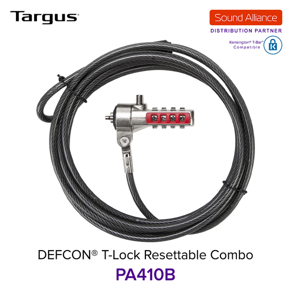  Dây cáp khoá laptop DEFCON® T-Lock Resettable Targus PA410 