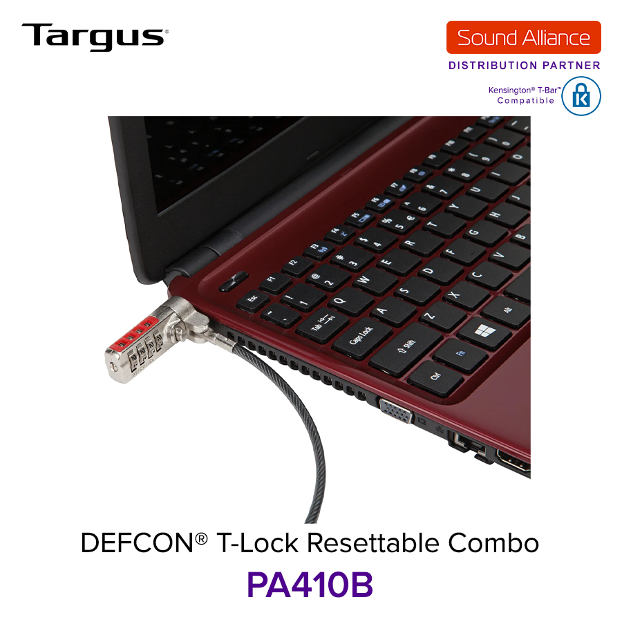  Dây cáp khoá laptop DEFCON® T-Lock Resettable Targus PA410 