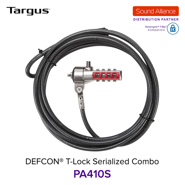  Dây cáp khoá laptop DEFCON® Serialized T-Lock Targus PA410S 