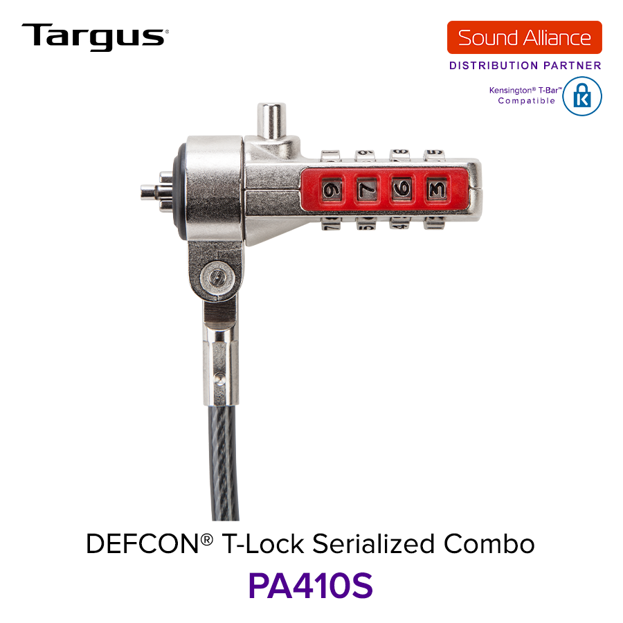  Dây cáp khoá laptop DEFCON® Serialized T-Lock Targus PA410S 